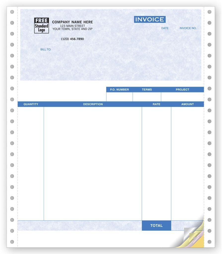 13050G - QuickBooks® Service Invoices for Pin Fed Printer