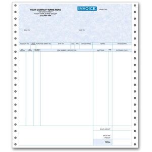 13386G - Computer Invoices with 7 Columns for Use with Pin Fed Printers