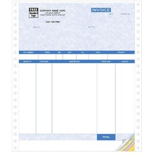 13051AG - QuickBooks® Product Invoices - No Packing Slip - Continuous Printer Format