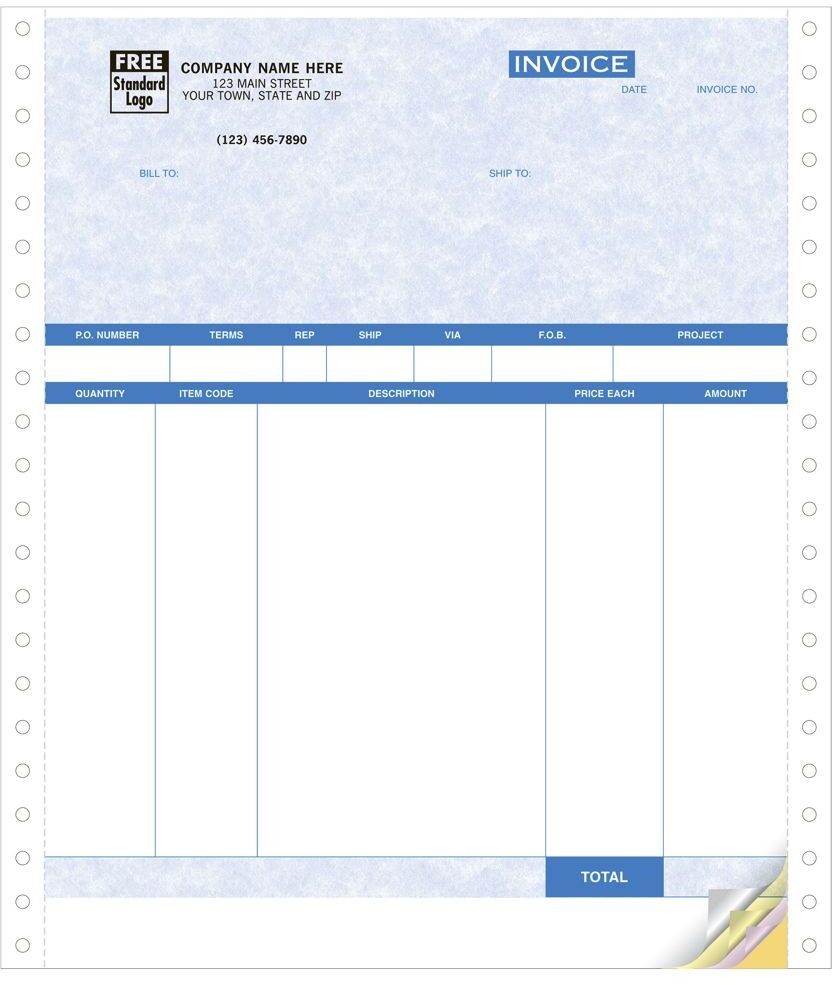 13051AG - QuickBooks® Product Invoices - No Packing Slip - Continuous Printer Format