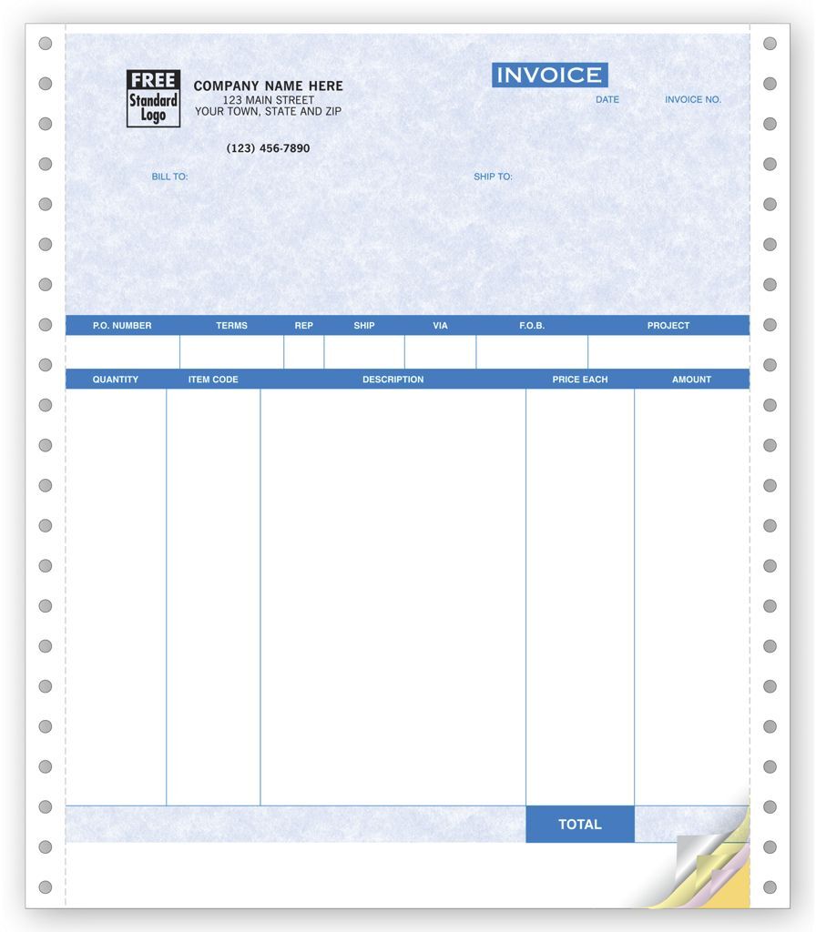 13051BG - Continuous Product Invoices with Packing List for Use with QuickBooks® Software