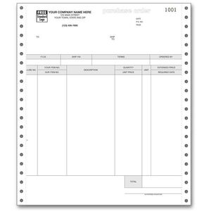 Custom Printed 11" Continuous Purchase Orders