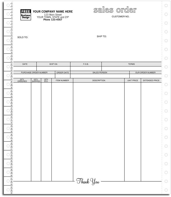 9057 - Custom Printed Continuous Sales Orders