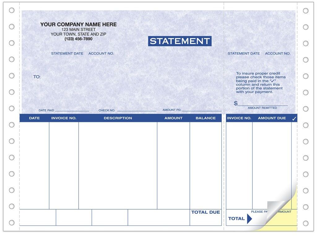 9069G - Continuous Compact Statements for ACCPAC Software - Parchment Color Background