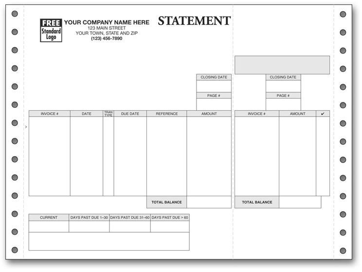 13146 - Short Custom Printed Pin Feed Statements