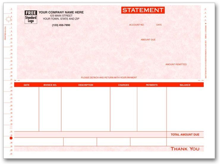 13348G - Compact Continuous Statements for One-Write Plus Software - Parchment Color Background