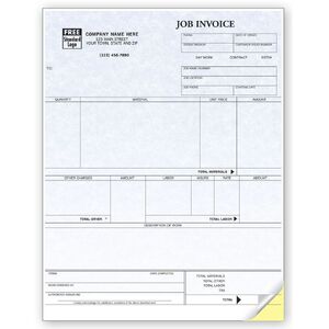 Detailed Laser Job Invoices - Parchment Color Background