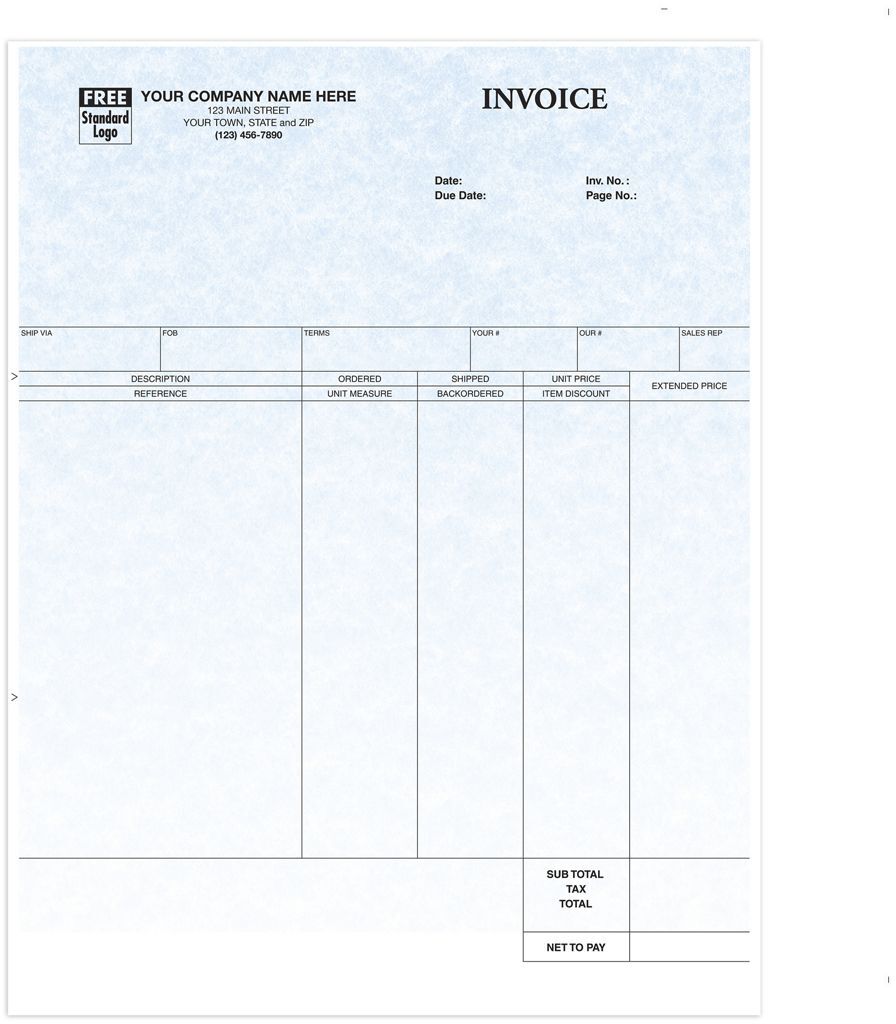 General Laser Invoices for DacEasy Software - Parchment Color Background