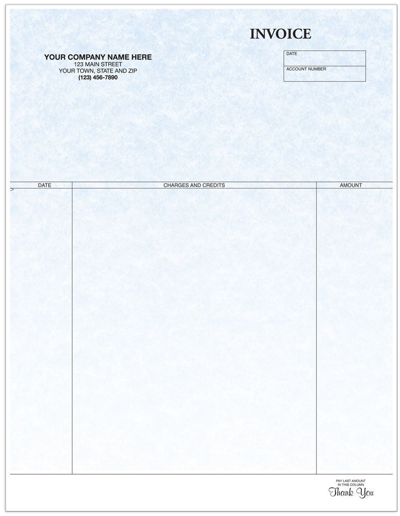 Laser Invoices with 3 Columns and Parchment Background