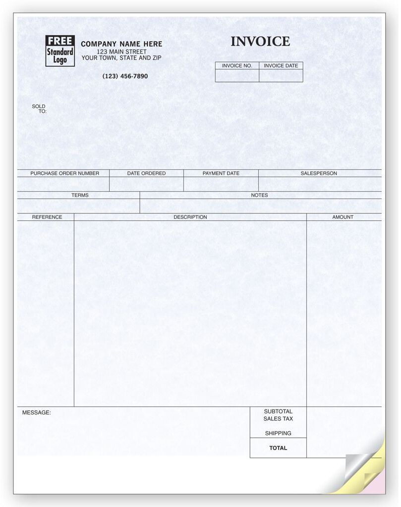 Software Compatible Service Invoices - Parchment Background