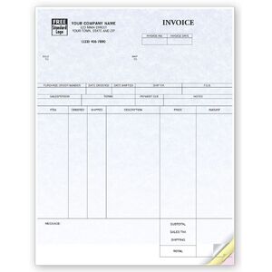 Laser Inventory Invoices - Parchment Color Background