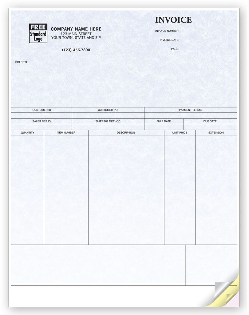 Peachtree Compatible Laser Product Invoices - Parchment Color Background