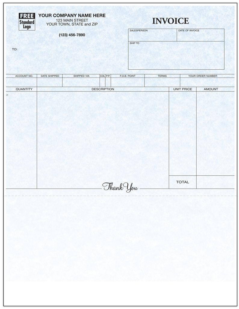 13442G - General Business Invoices - Laser Printer Compatible - Parchment Color Background