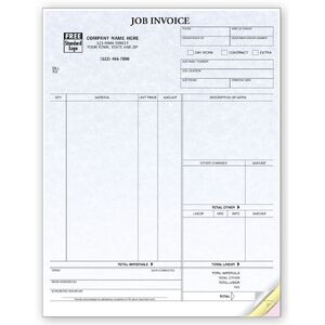 Professional Computer Job Invoice - Parchment Color Background