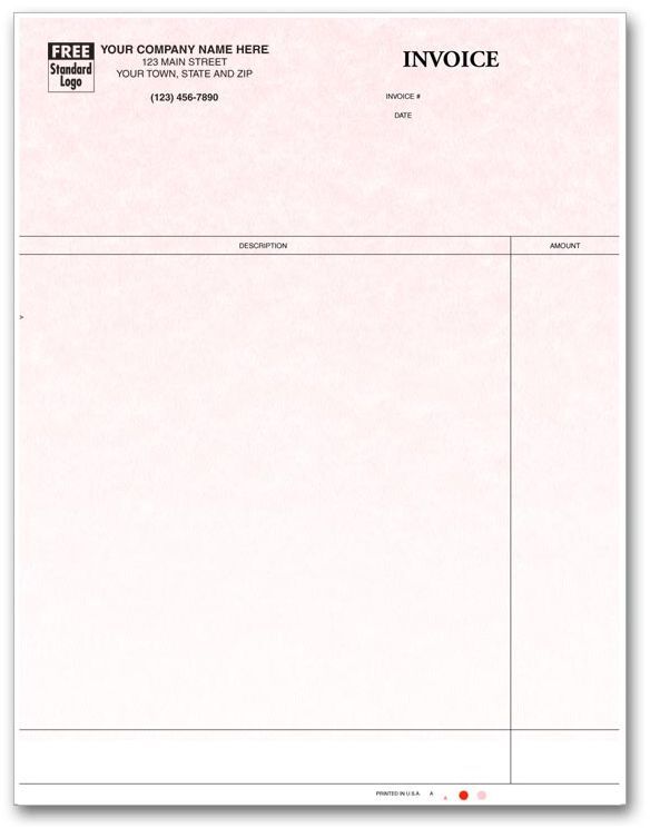 Personalized Laser Professional Invoices - Parchment Color Background