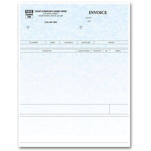 Laser Time & Materials Invoices - Parchment Color Background