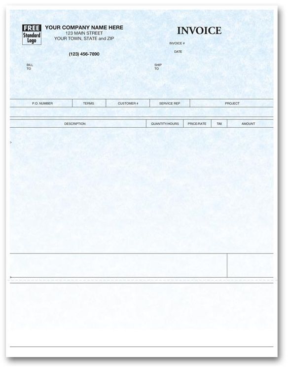 Laser Time & Materials Invoices - Parchment Color Background