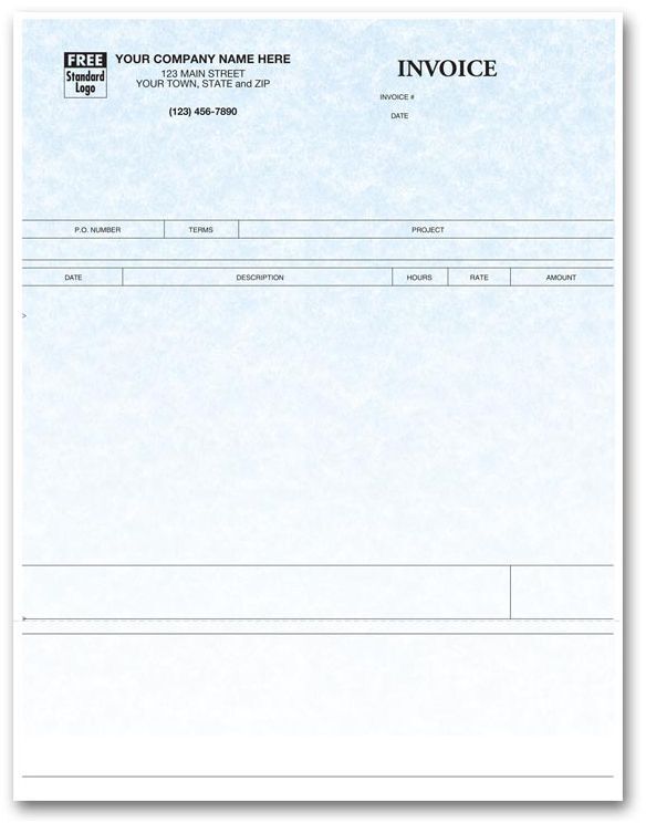 Laser Service Invoices Compatible with Peachtree - Parchment Color Background