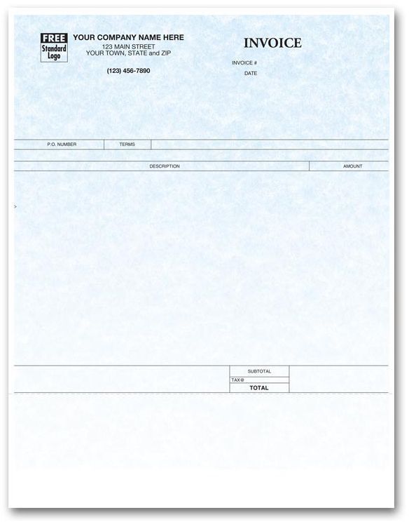 Personalized Simple Laser Invoices