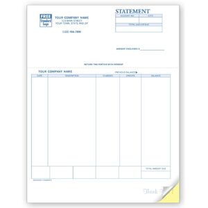 Business Laser Statements Printed in Blue Ink on White Paper