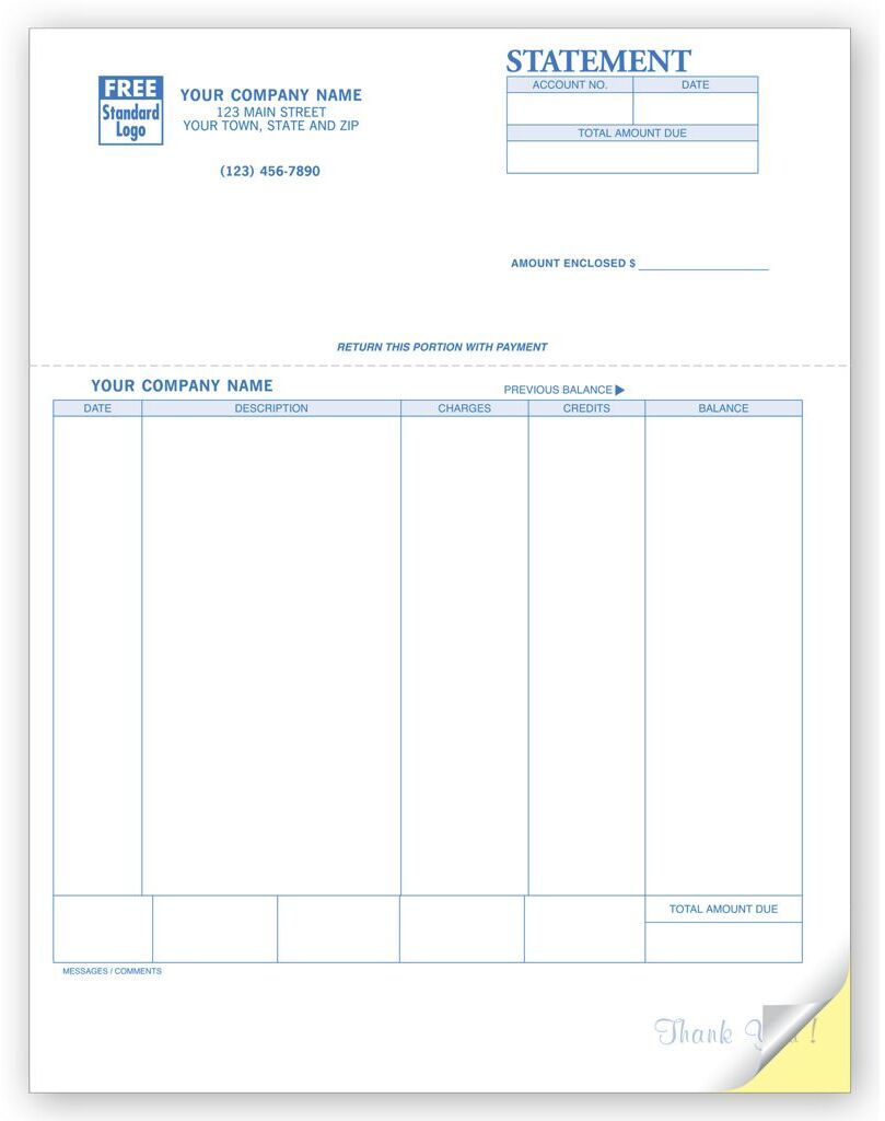 Business Laser Statements Printed in Blue Ink on White Paper