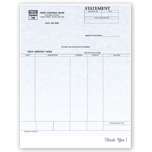 Customized Laser Statements with 5 Columns