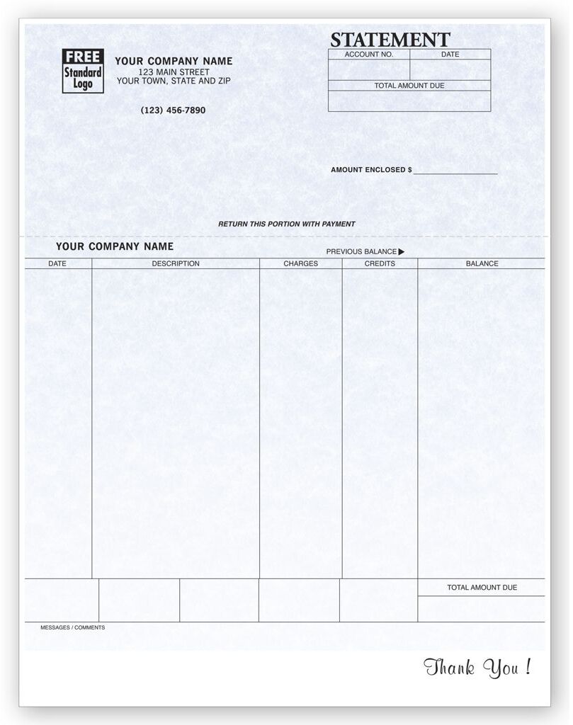 Customized Laser Statements with 5 Columns