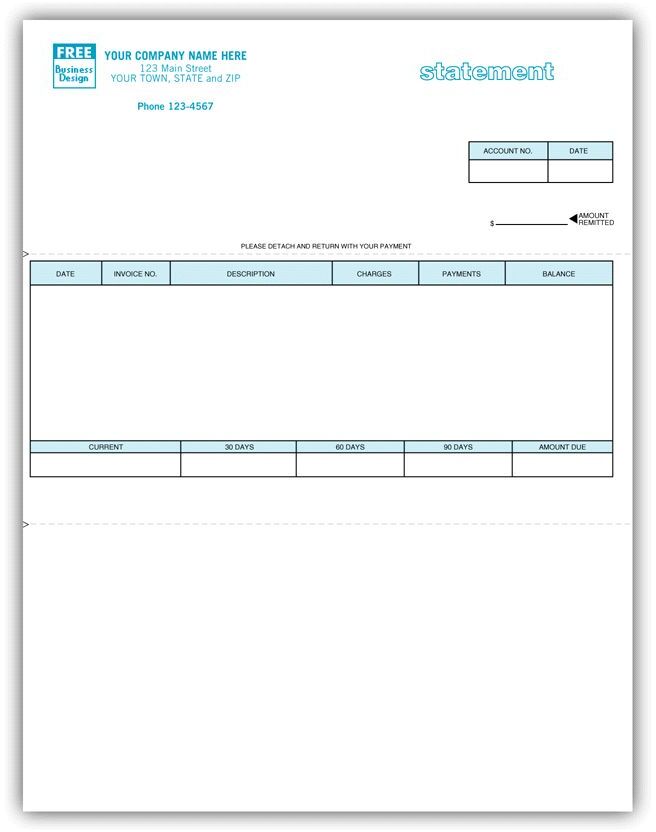  Laser/Inkjet Printer Statement with Stub