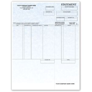 Software Generated Laser Statements with Parchment Color Background and Stub