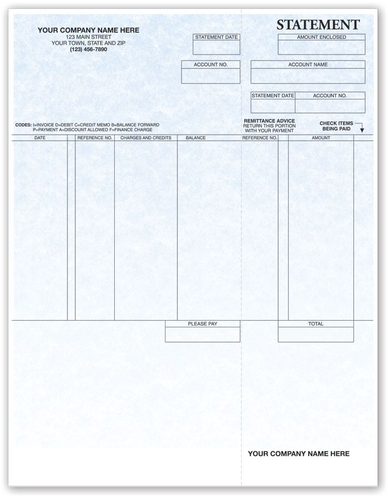 Software Generated Laser Statements with Parchment Color Background and Stub