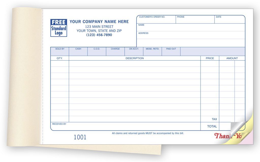 54 - Carbonless Sales Books - Horizontal Format