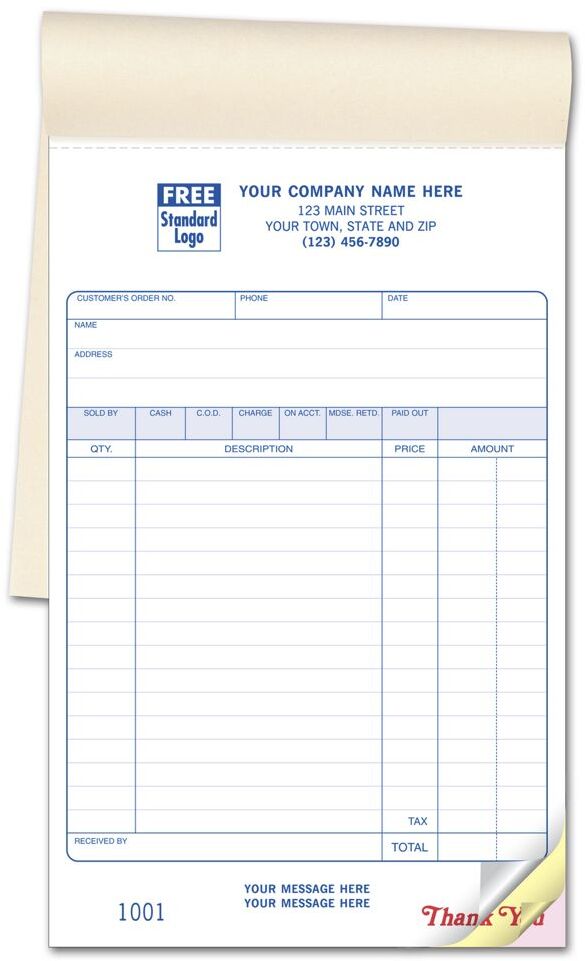 Customized Sales Book