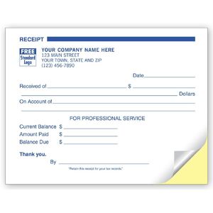 9601 - Custom Printed Sales Receipts - Small Format