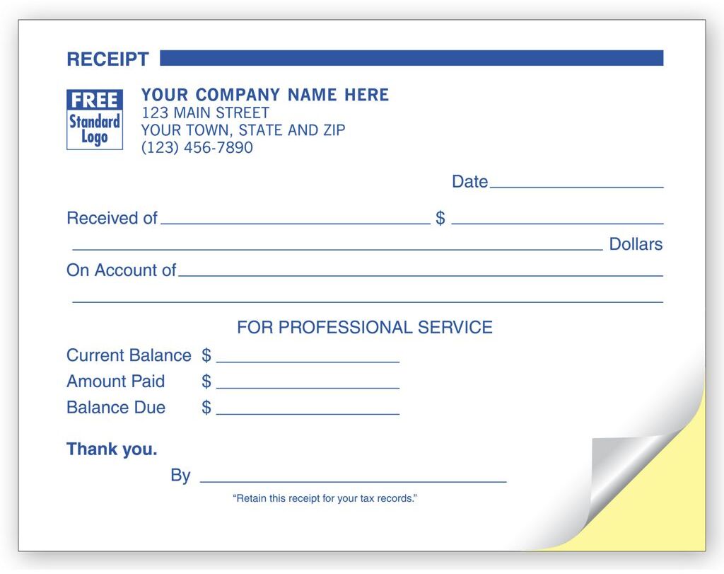 9601 - Custom Printed Sales Receipts - Small Format