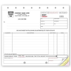 124 - Custom Printed Debit & Credit Memos