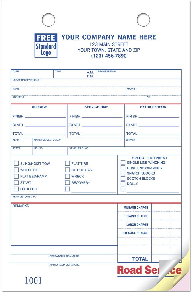 613 - Road & Towing Service Forms