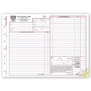 Auto Repair Order Forms, Carbonless