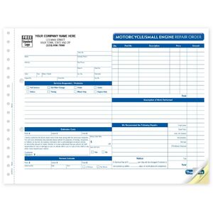 Motorcycle Repair Order Forms