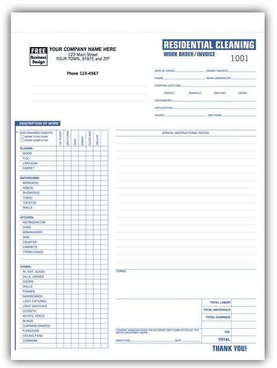 6579 - Residential Cleaning Work Orders