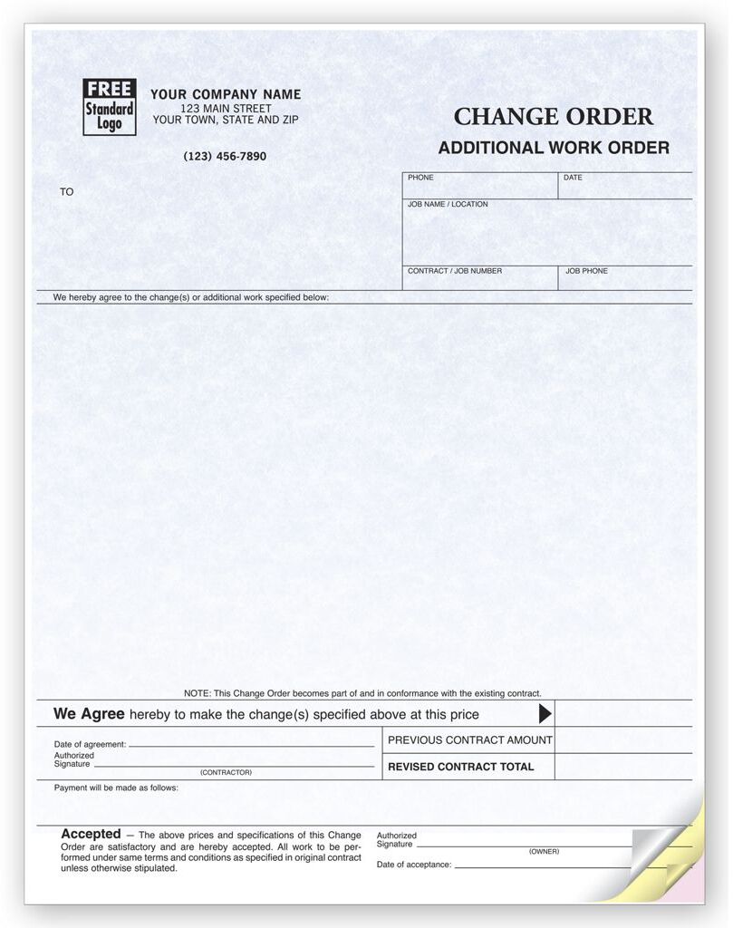 13124G - Laser Change Order Forms