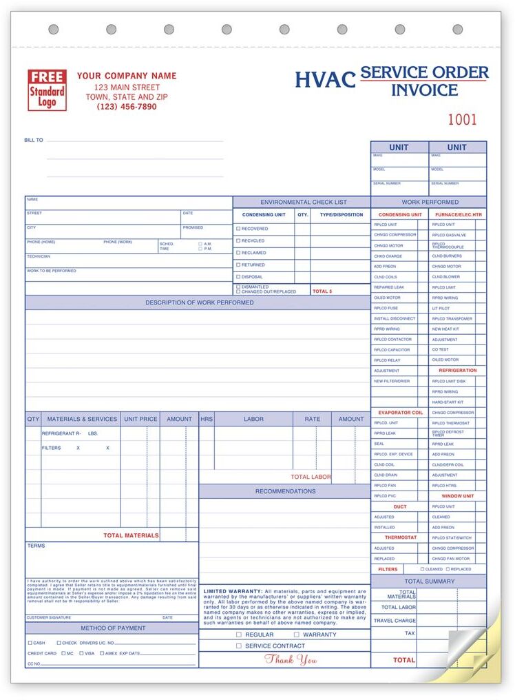 6531 - HVAC Service Orders with Checklist