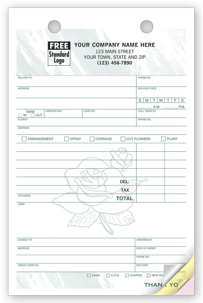 Flower Order Forms - Color Collection