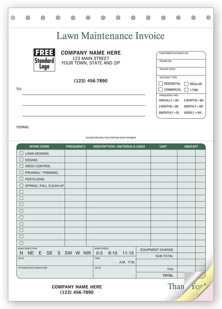 123 - Lawn Maintenance Invoices