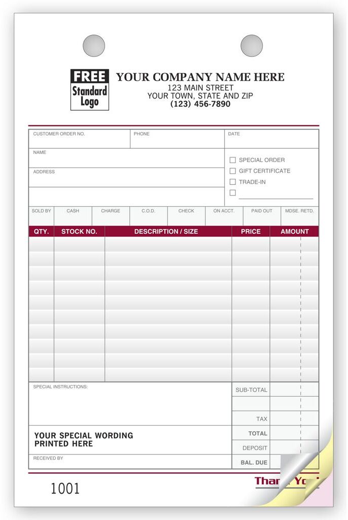 Retail Register Forms