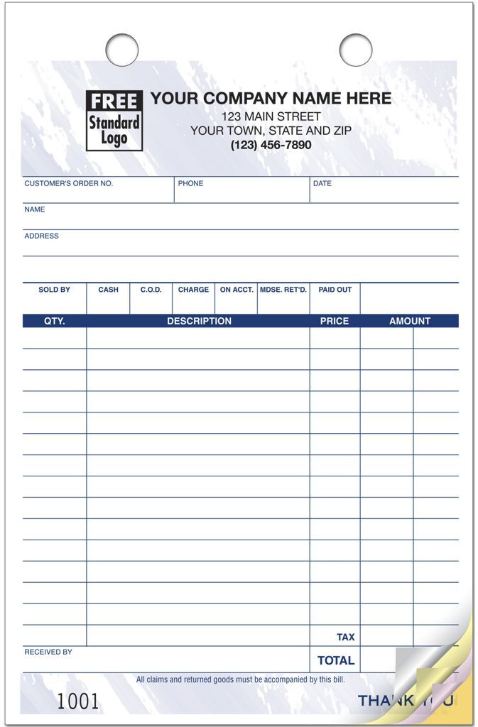 610T - Customized Order Forms - Color Background