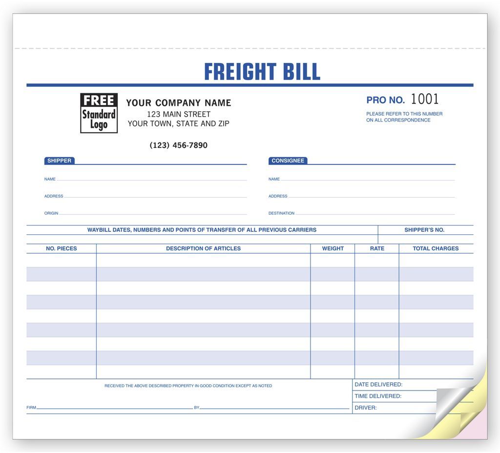 6207 - Freight Bills of Lading