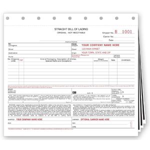 126 - Carbon Copy Straight Bills of Lading