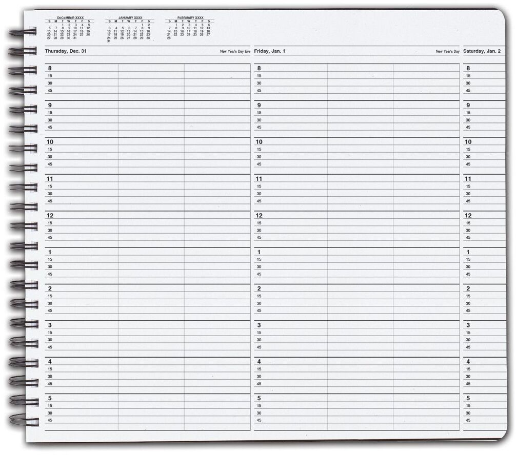 TimeScan Wire Bound Appointments Book, 8:00 am to 6:00 pm, 15 Minute Intervals