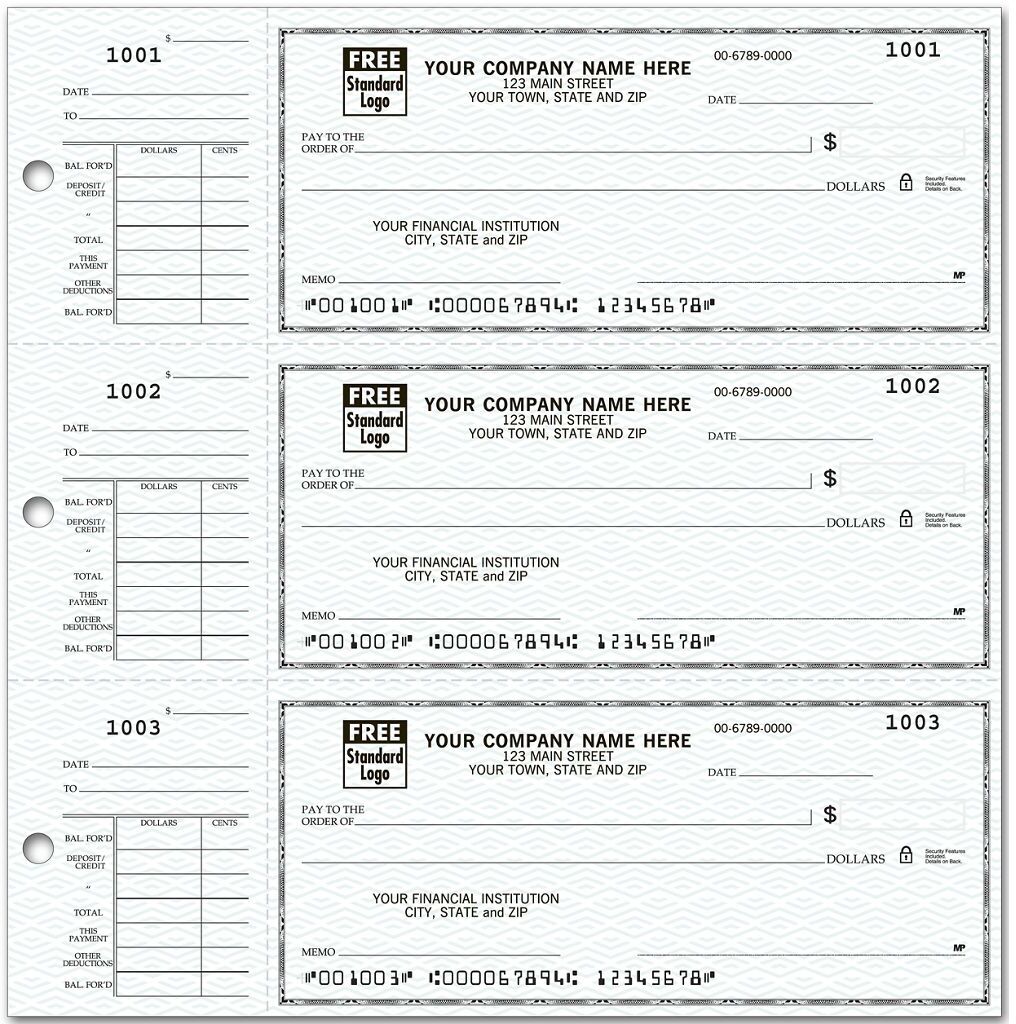 Custom 3-Per-Page Checks - End-Stub