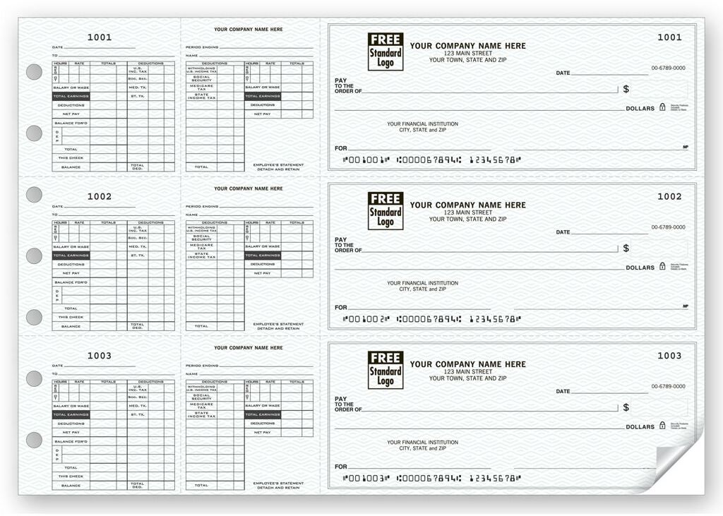 Custom 3-To-A-Page Payroll Checks with Maximum Deductions